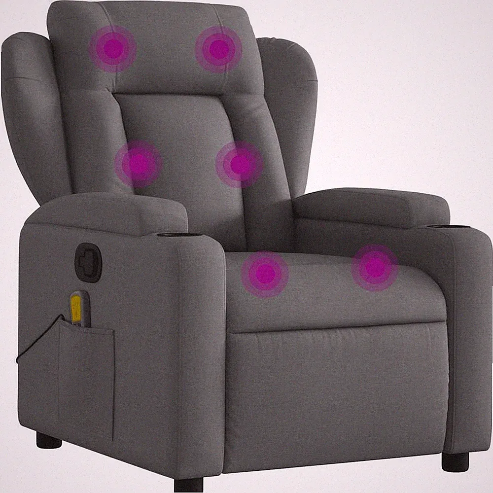 Massage Recliner Chair Dark grey vidaXL
