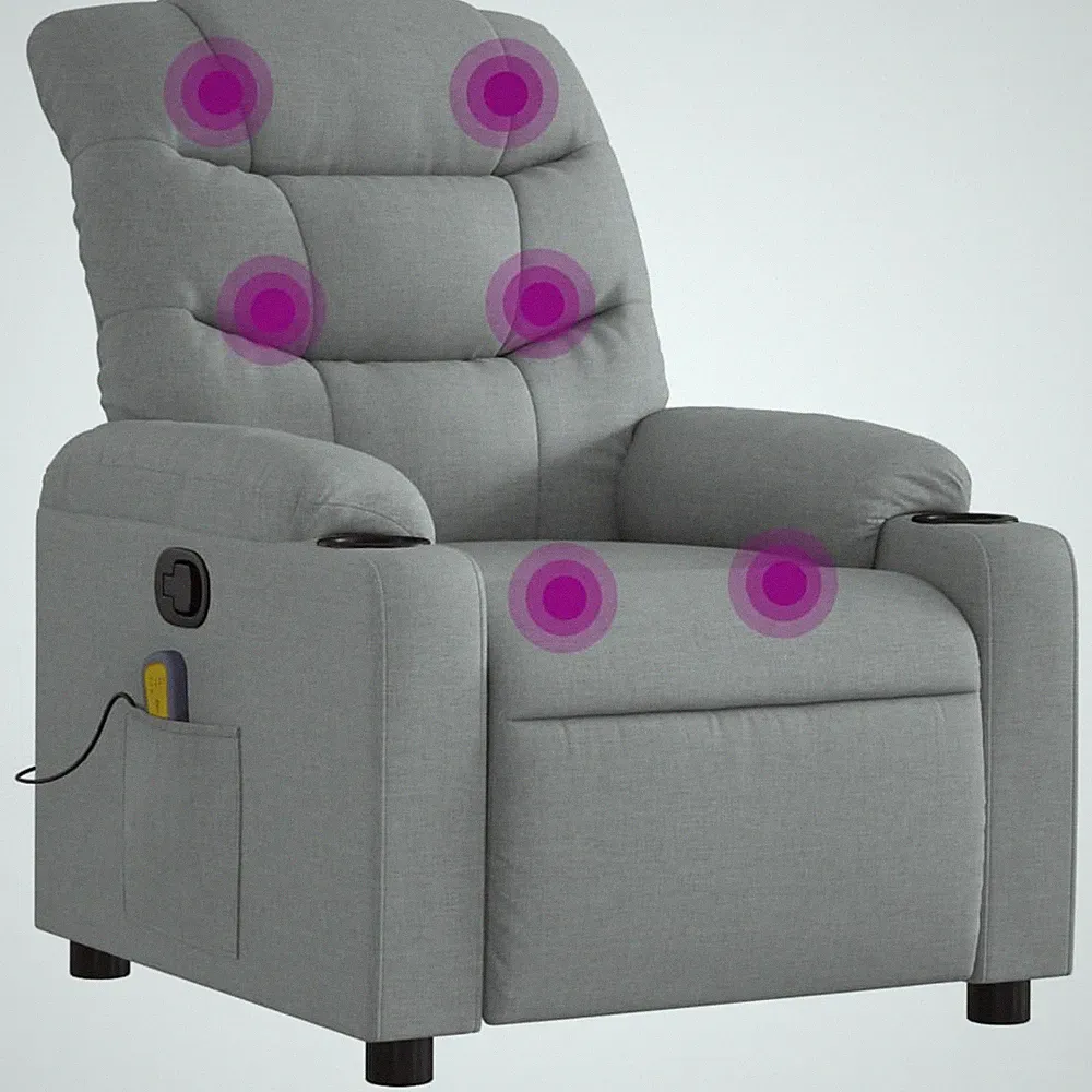 Massage Recliner Chair Light grey vidaXL