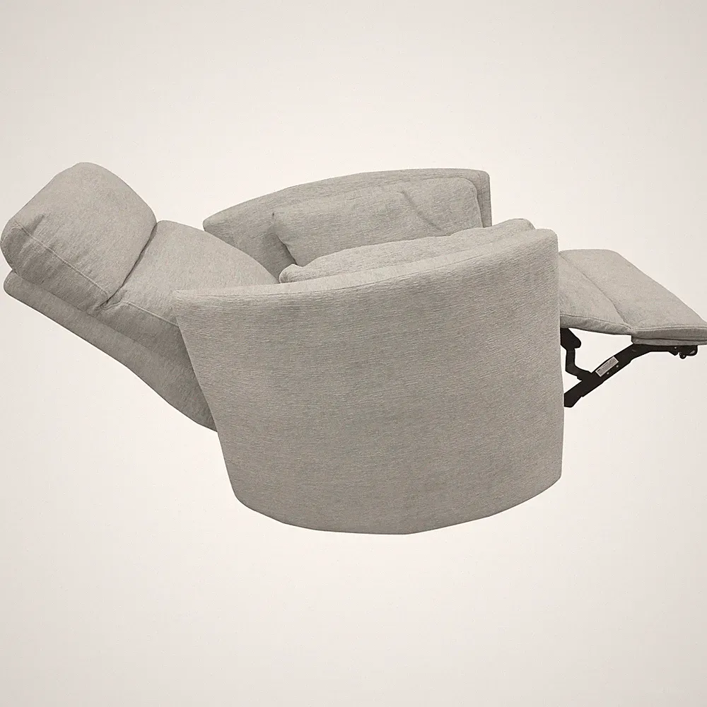 Pemberly Row Modern Gray Fabric Power Swivel Glider Recliner (Two Pack)