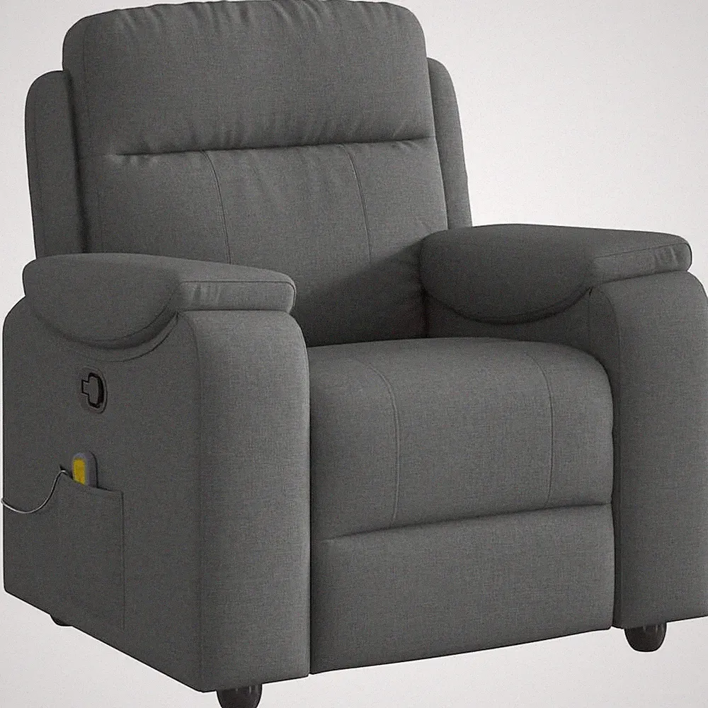 Recliner Chair Home Theater Armchair Leisure Seat Dark Gray Fabric vidaXL